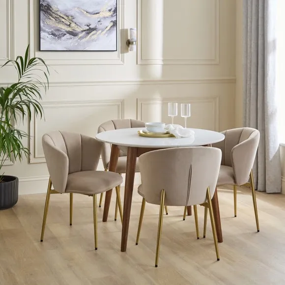 Kiley Dining Chair with Gold Legs, Velvet 2