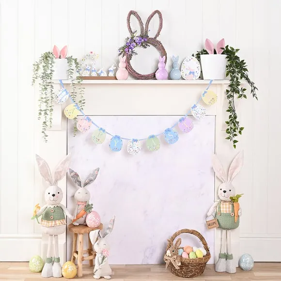 Eggs-traordinary Gift Co. Set of 3 Ceramic Pastel Bunny Ornaments 3