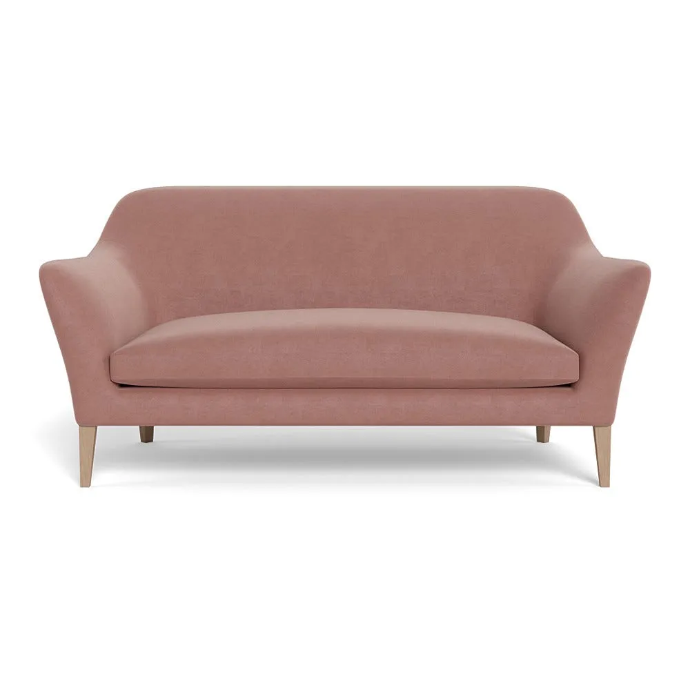 Heal's Wallis 3 Seater Sofa Smart Luxe Velvet Dusky Pink Natural Oak Feet 2