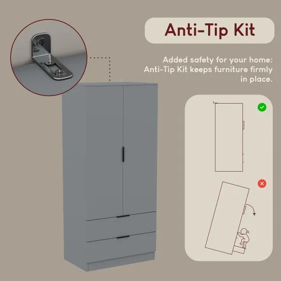 Hayes 2 Drawer Double Wardrobe 5