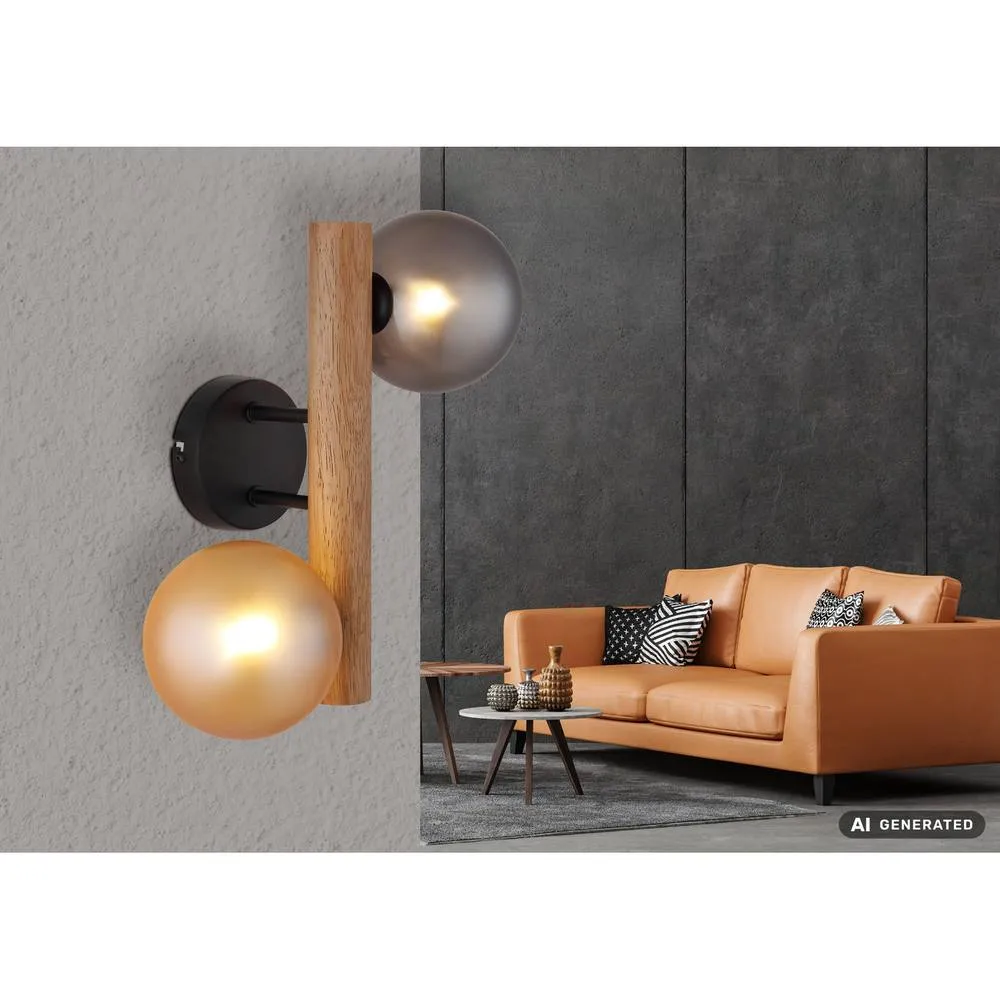 Netlighting Riha Globe Wall Lights Matt Black 2x G9 5