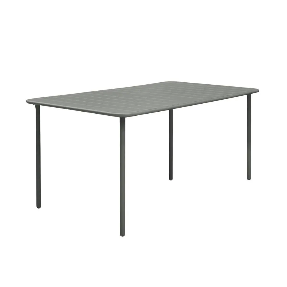 sweeek 6-8 seater rectangular steel garden table with chairs in Khaki 6