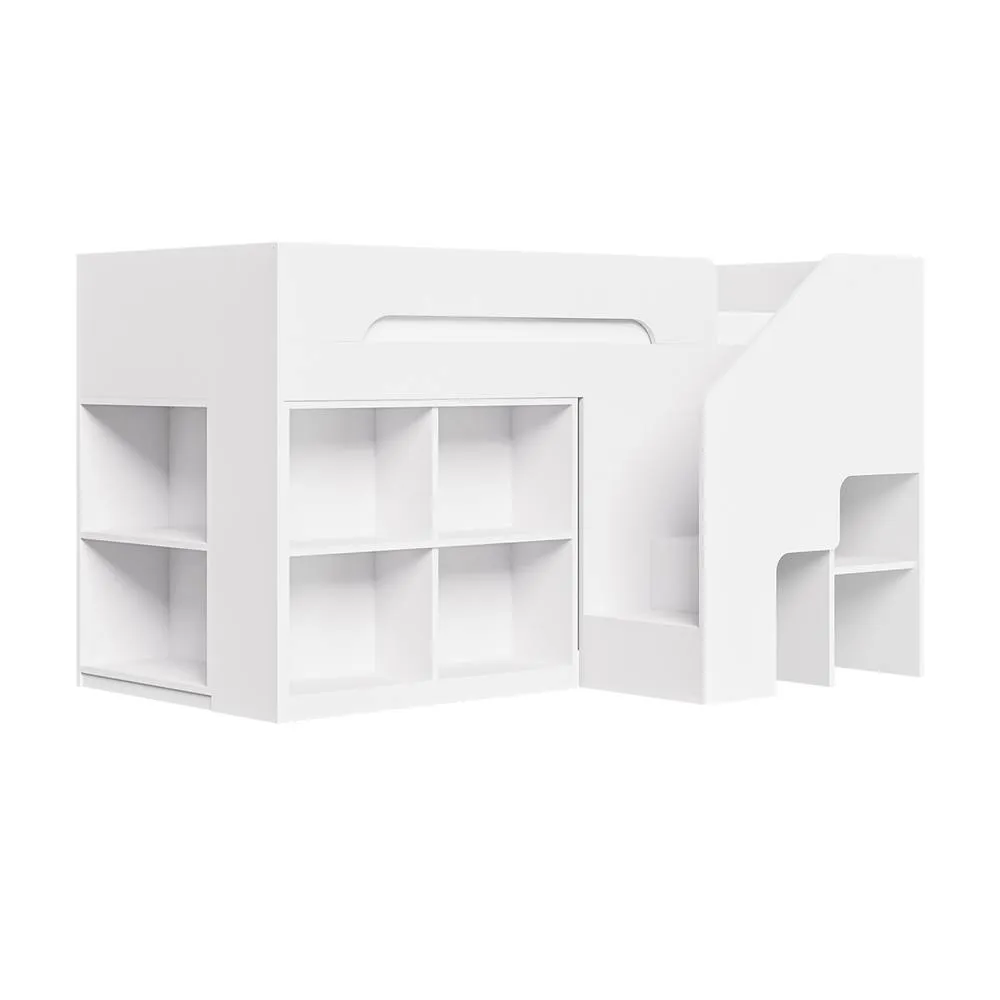 Flair Quinn Staircase Mid Sleeper Bed with Storage in White 4