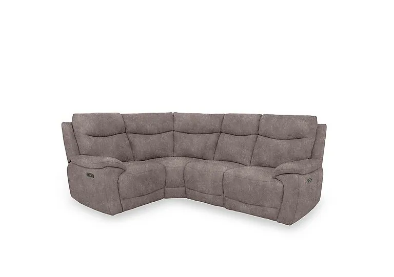 Sloane Fabric Small Power Recliner Left Hand Facing Corner Sofa with Power Headrests - Marble Charcoal Grey
