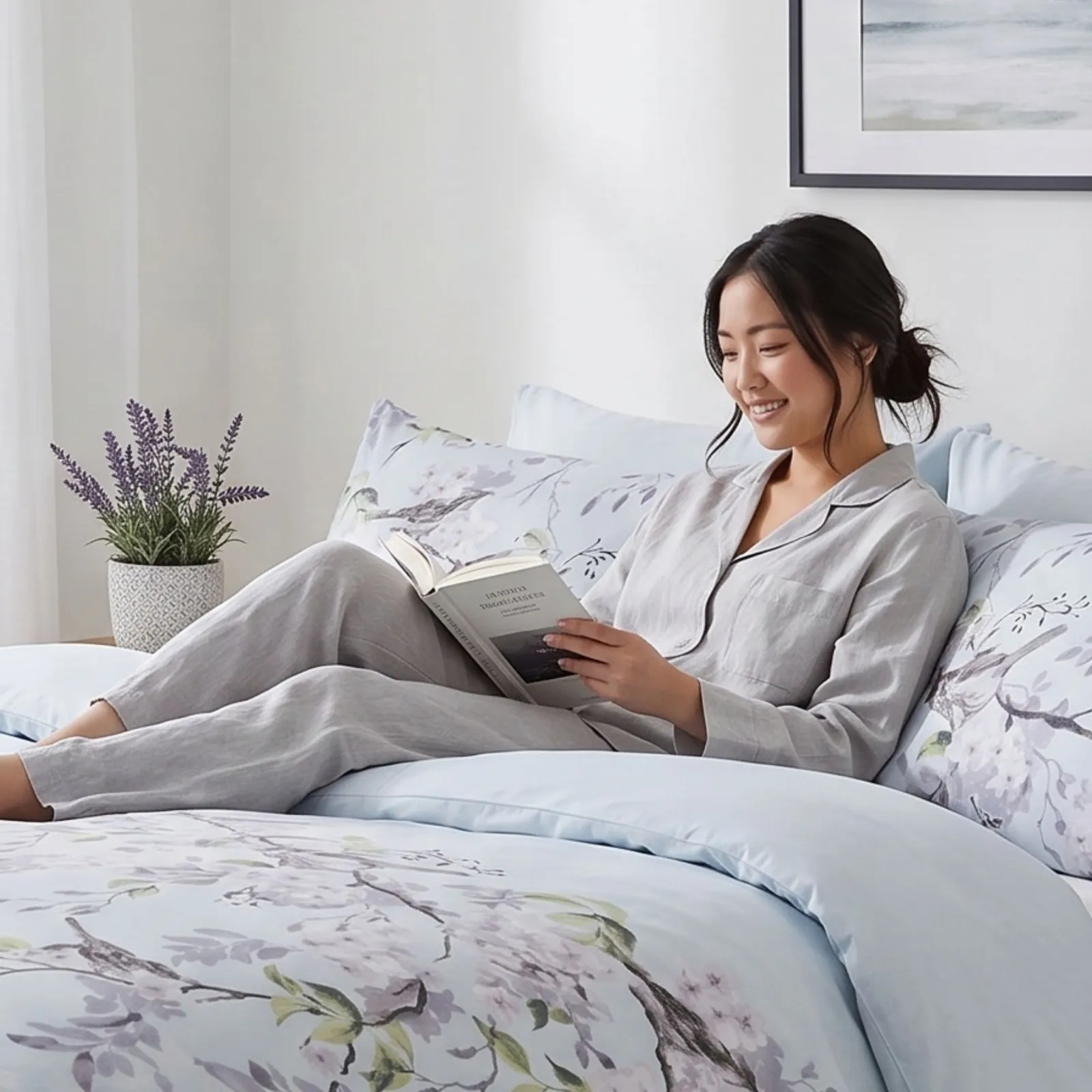 Rapport Home Eloise Floral Polycotton Duvet Cover Set with Pillowcase in Duck Egg Blue 5