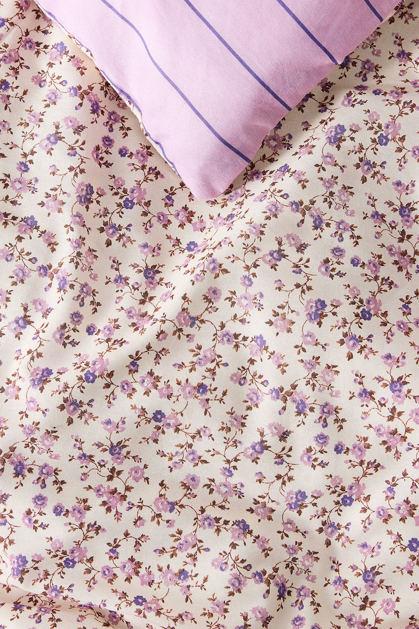 Purple Ditsy Floral Reversible Duvet Set - Purple 3