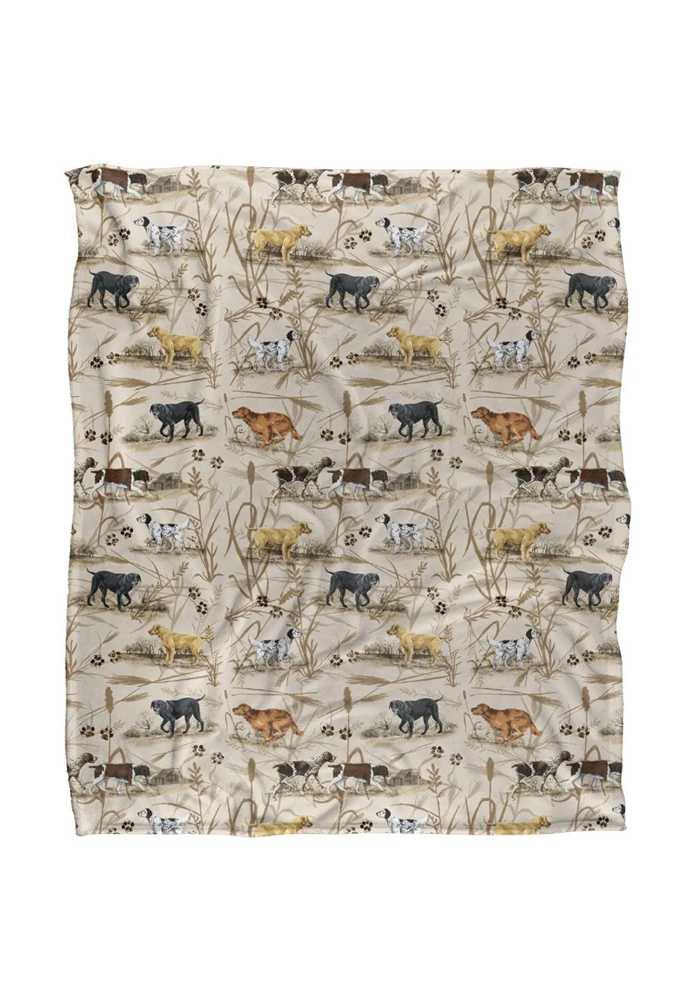 JQ Licensing Bs-Jp Hunting Breeds Dog Pattern Silky Touch Super Soft Throw Blanket 152 X 127 cm in White