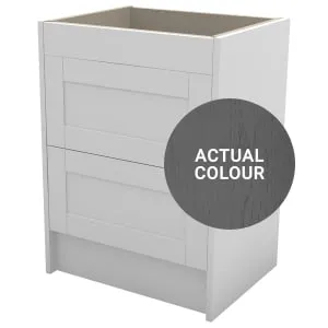Duarti By Calypso Highwood 600mm Full Depth 2 Drawer Floor Standing Vanity Unit - Panther Grey