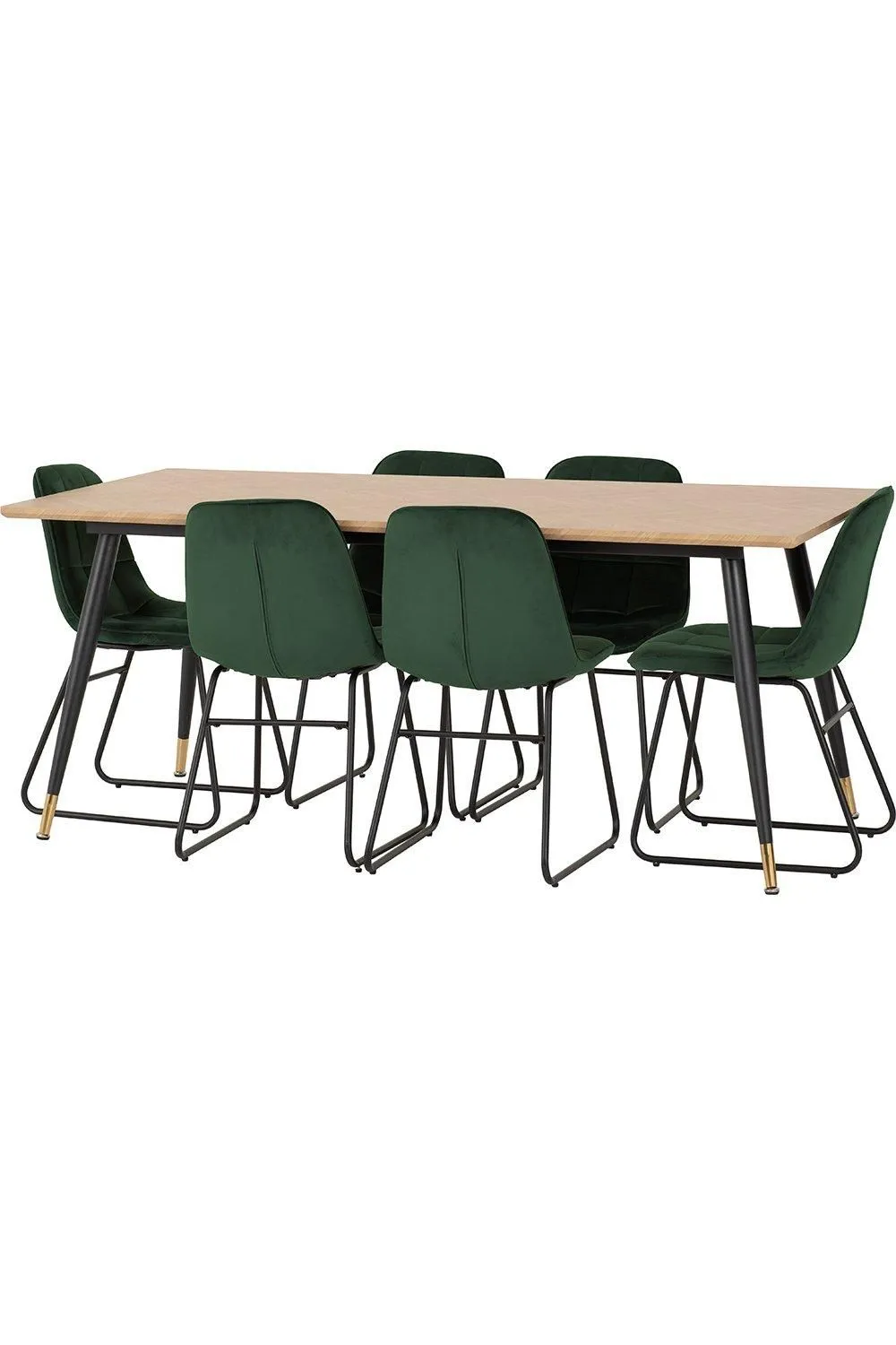 Seconique Hamilton Medium Dining Set with Lukas Chairs in Green 2