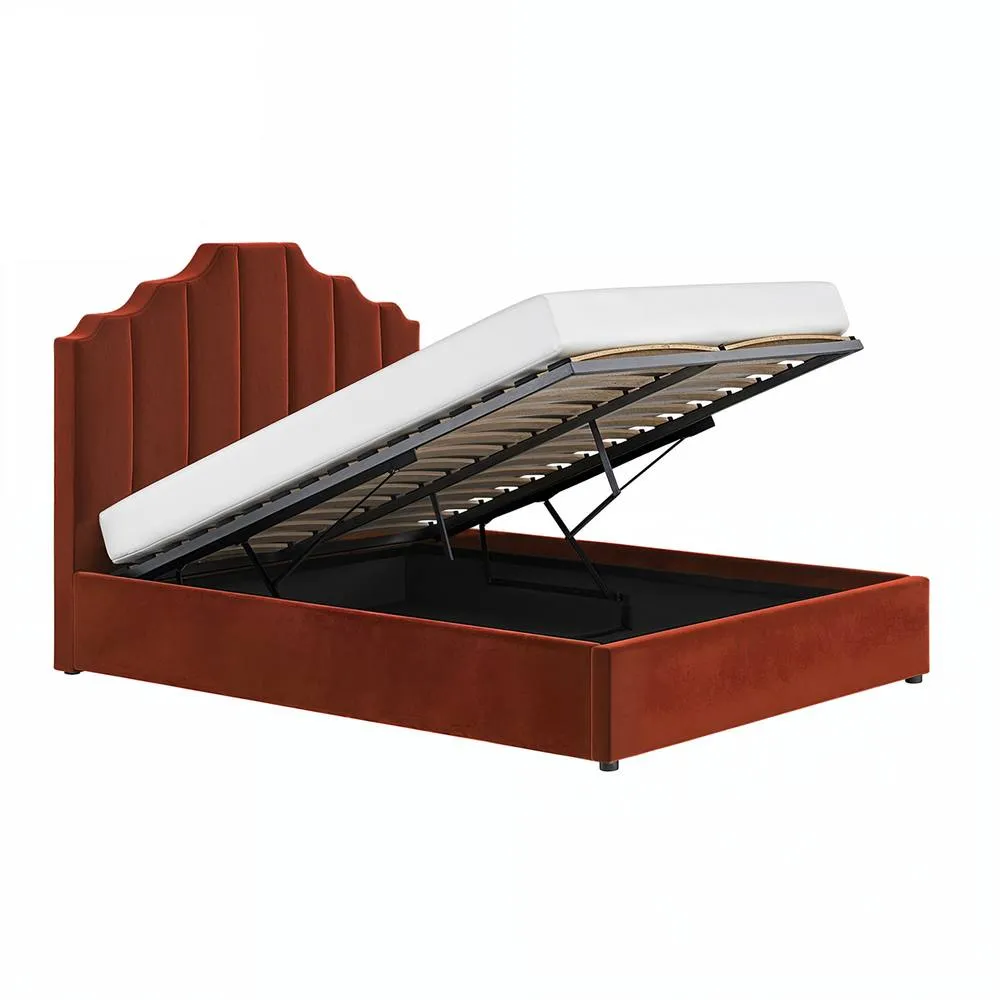 Flair Margot Ottoman Bed Burnt Orange Velvet 4
