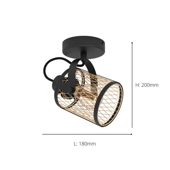 EGLO Dellow Industrial Adjustable Wall Ceiling Spotlight 5