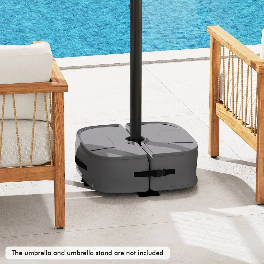 Costway 2-Pack Umbrella Base Weight Sandbags Fillable Umbrella Stand Weights in Grey
