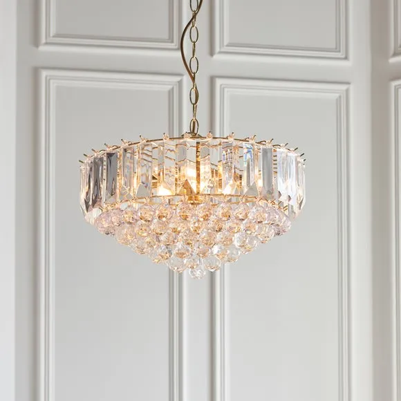 Return - Vogue Tioga 6 Light Chandelier, Brass