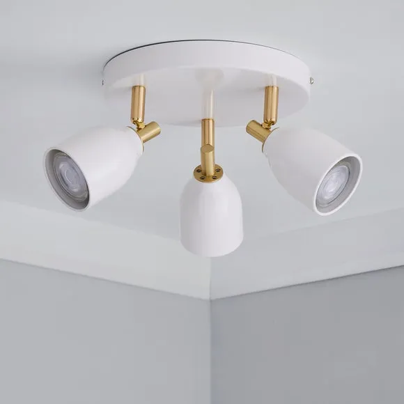 Clio 3 Light White Semi Flush Spotlight 2