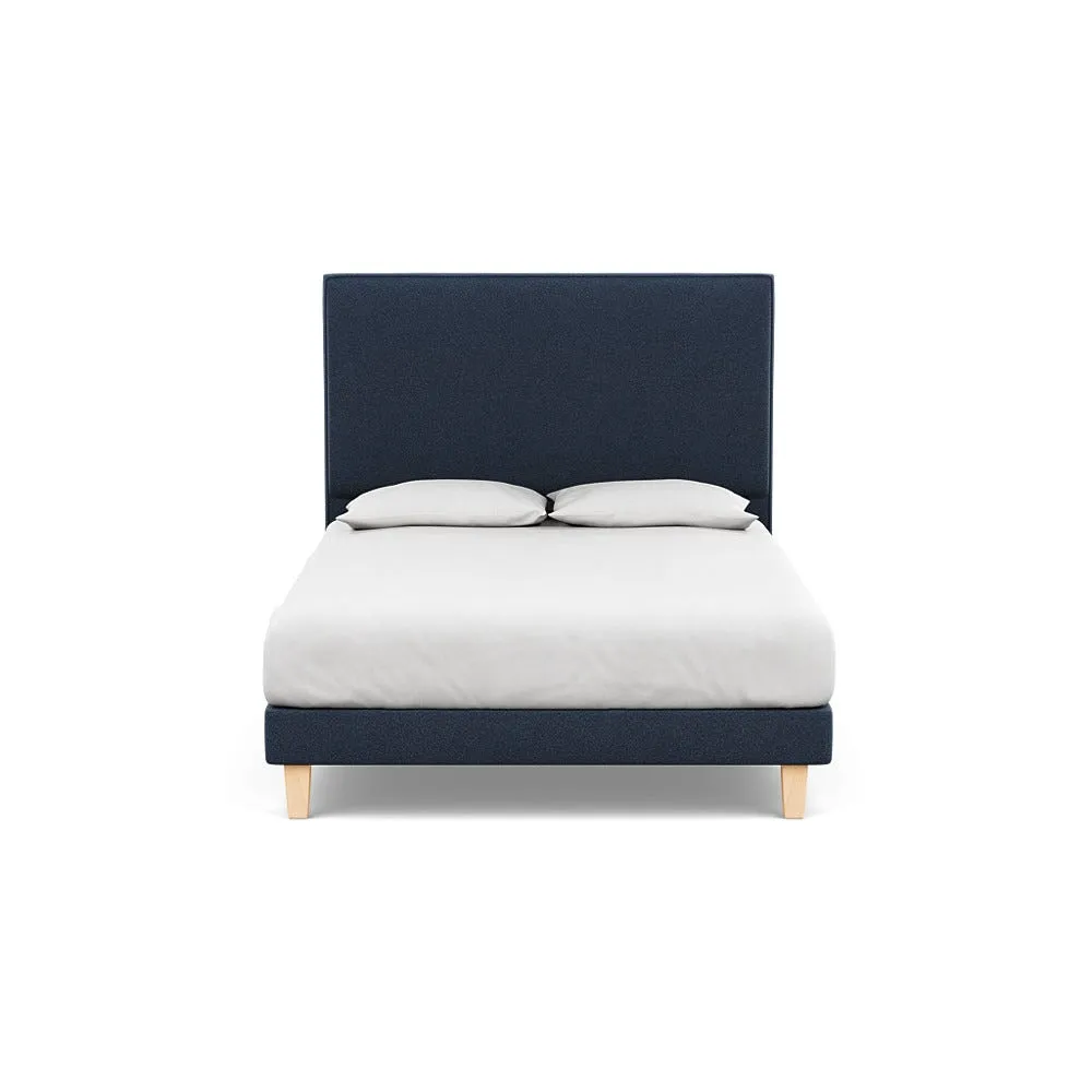 Heal's Shallow Divan King Boucle Indigo Light Solid Wood