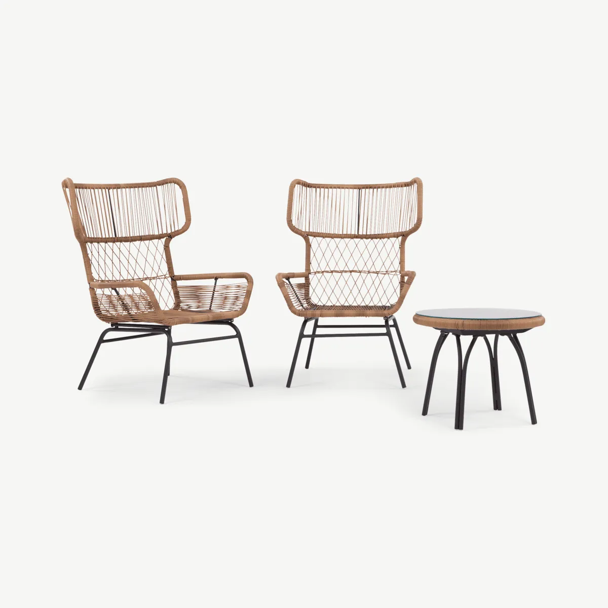 Lyra Garden Lounge Set, Charcoal Grey