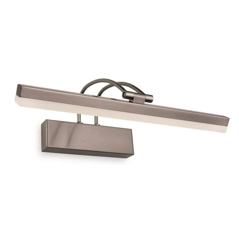 Netlighting LED 1 Light Picture Wall Light 8w Brushed Steel in Grey