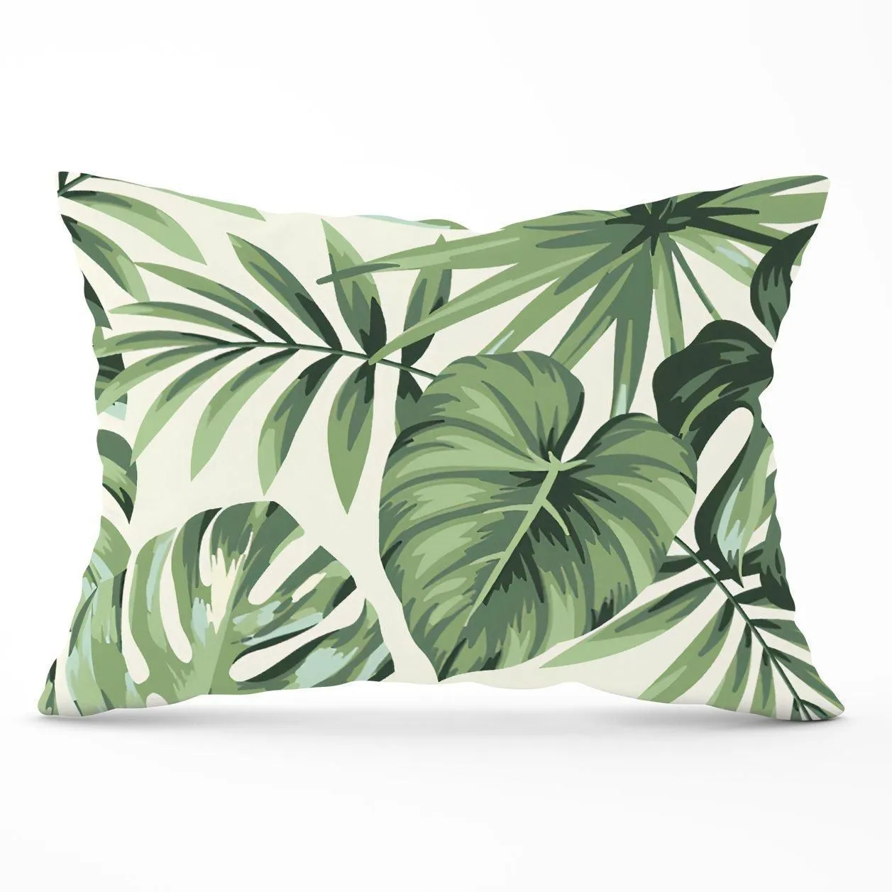 Warren Reed - Designer Exotic Palm Leaves Cushions in Green