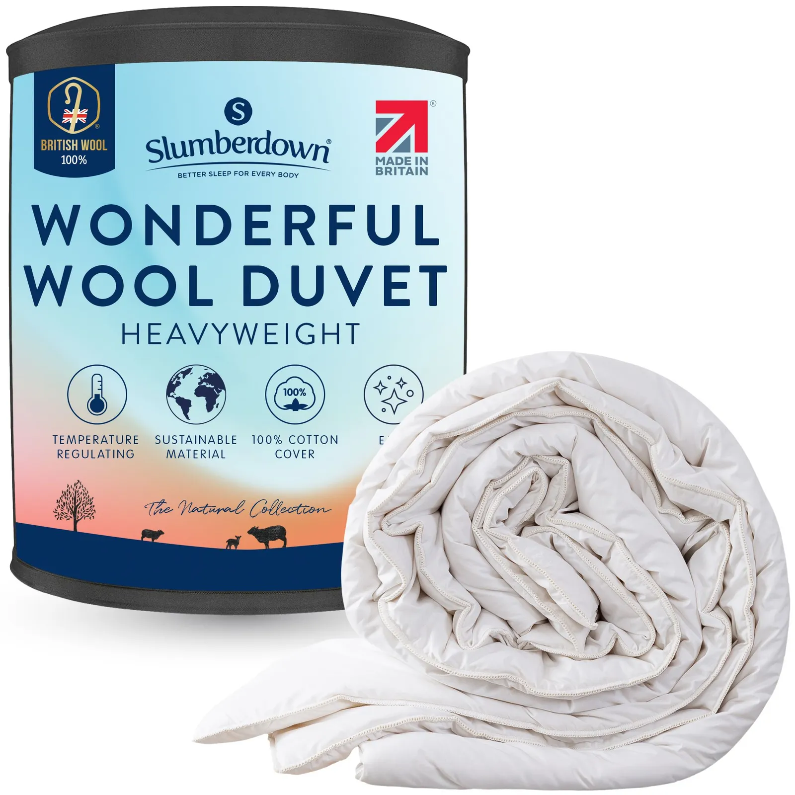 Slumberdown Wonderful Wool Heavyweight Duvet in White 2