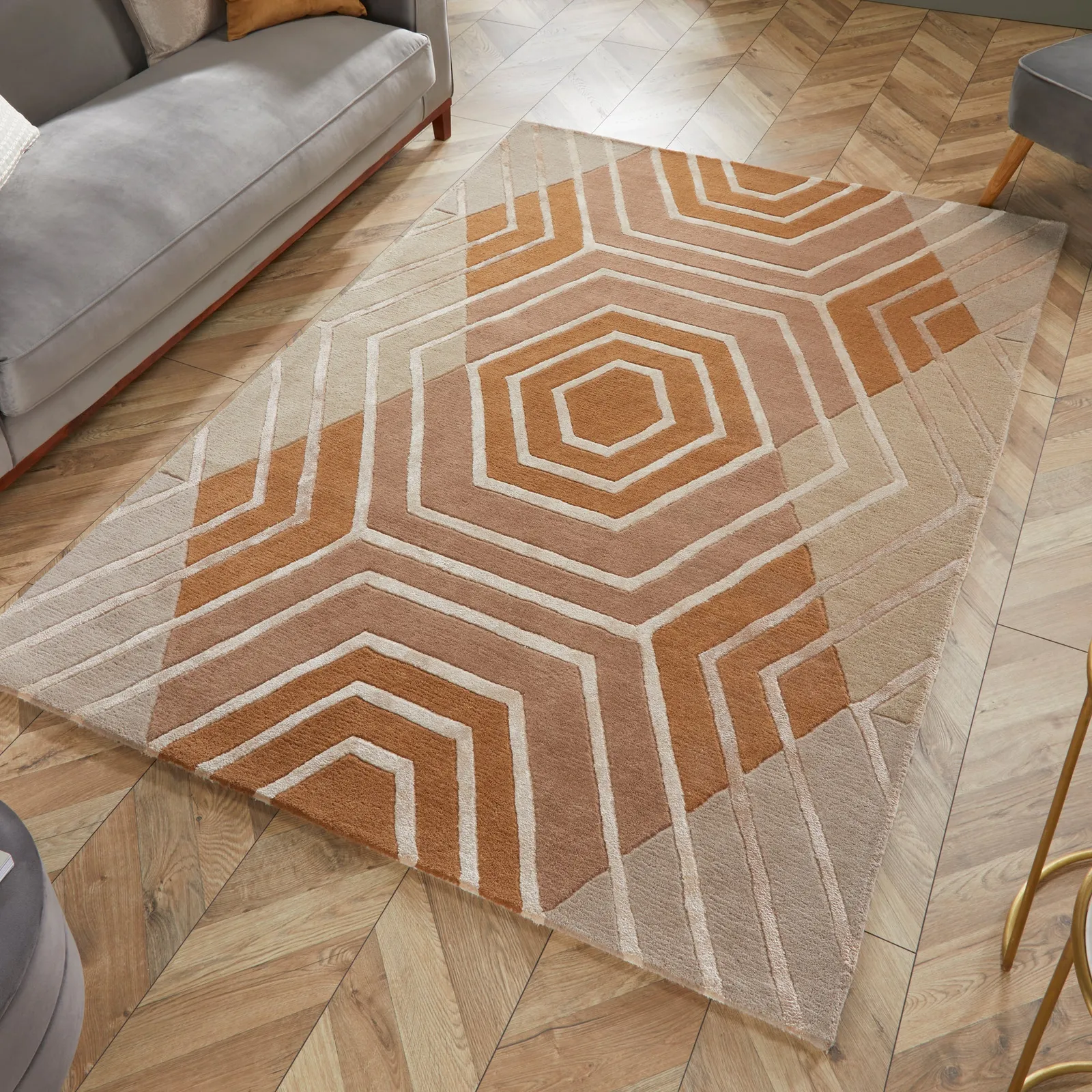 Harlow Rug Brown and White