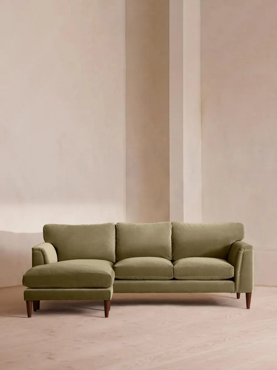 Reya Chaise-end Sofa, Velvet, Lichen