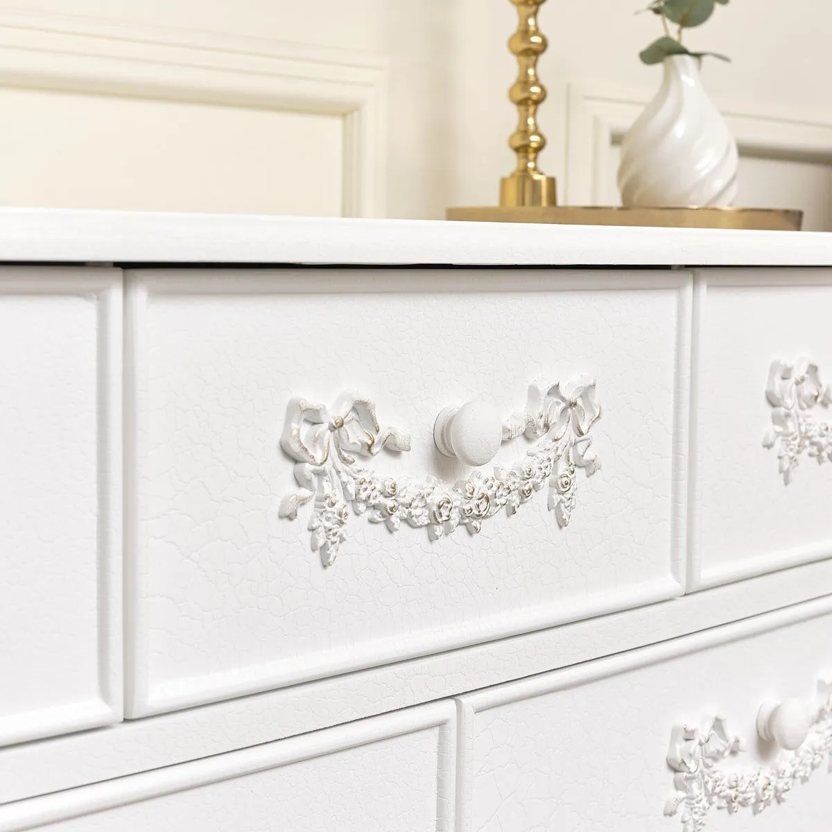 Melody Maison Antique White 7 Drawer Chest Of Drawers - Pays Blanc Range 2