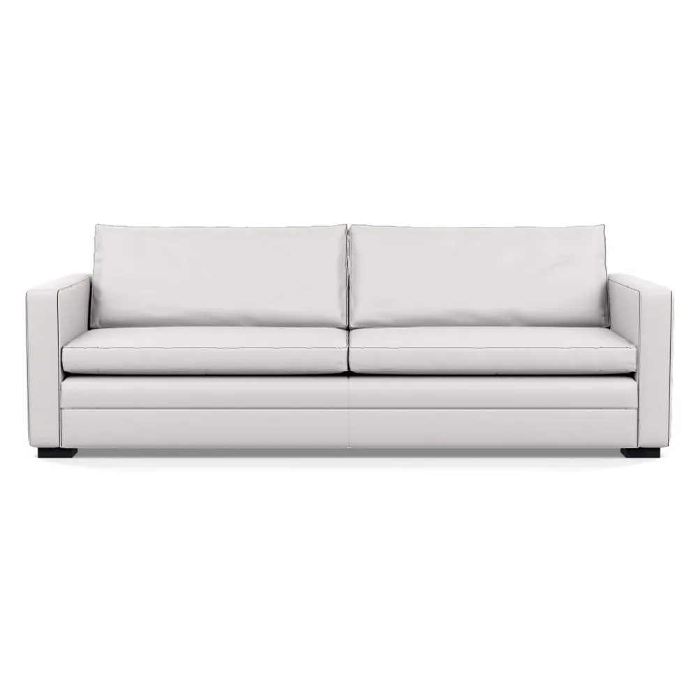 Heal's Palermo 5 Seater Sofa Leather Grain White 000 Black Feet 1