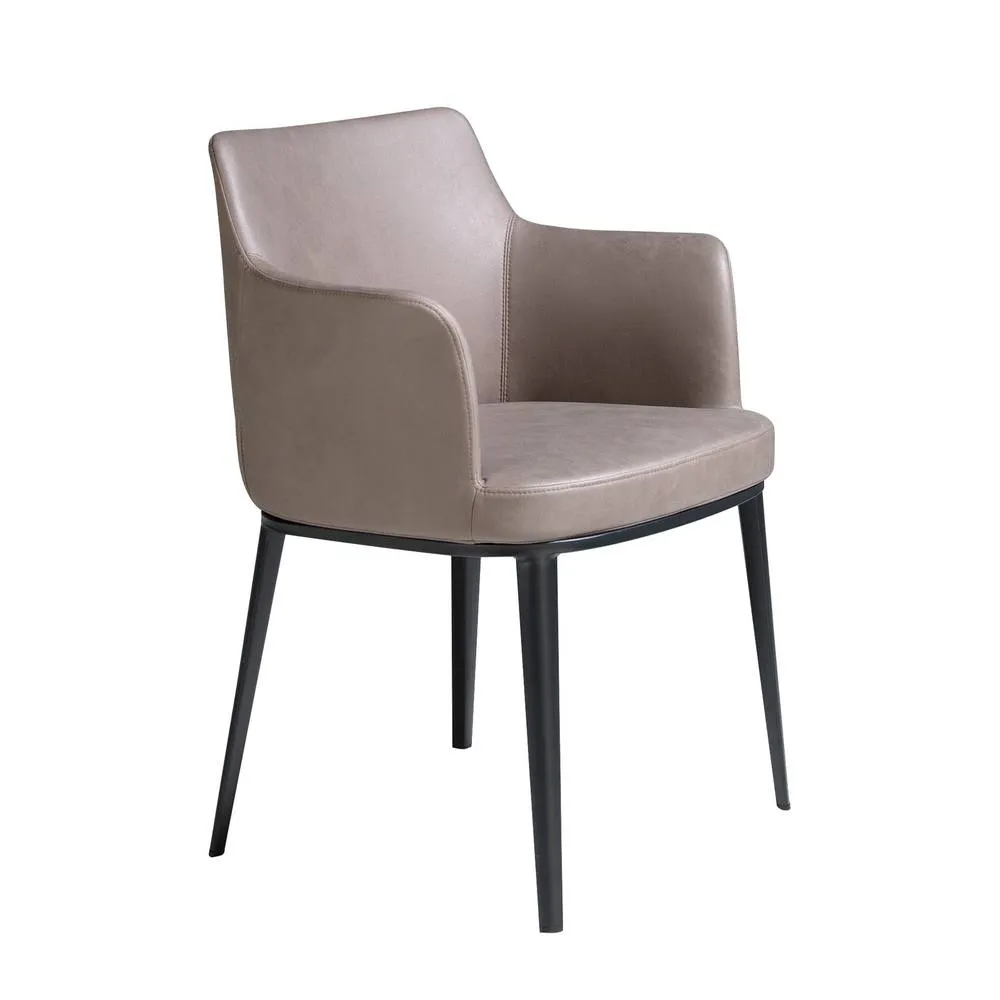 Angel Cerda Model Mink Fabric Dining Chair with Armrests and in Grey