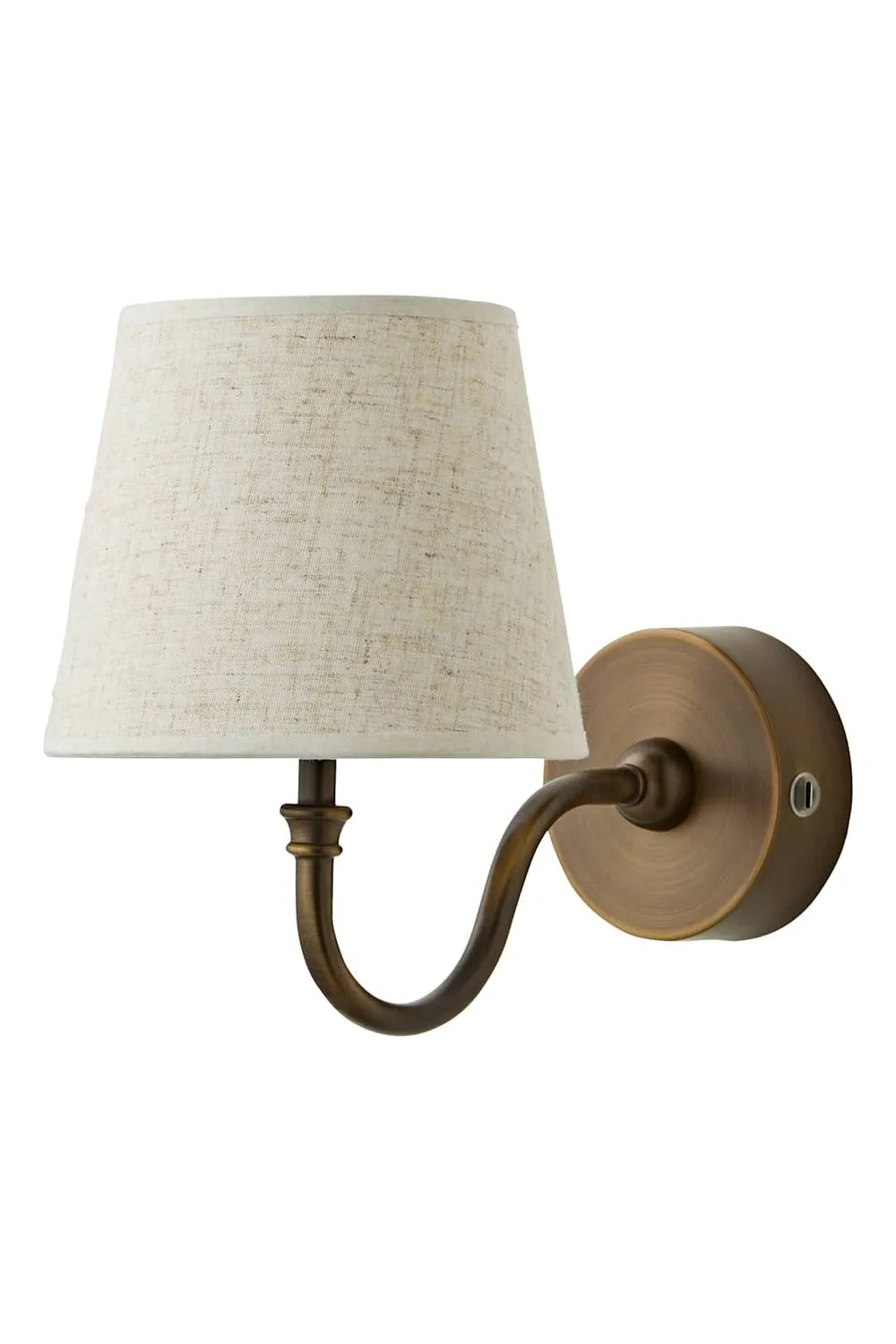 ValueLights Lowe Pair Linen Taper Shade Metal Portable Rechargeable Wall Light in Bronze 6
