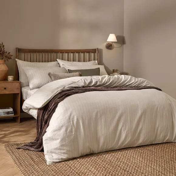Yard Linear 100% Cotton Duvet Cover & Pillowcase Set 1