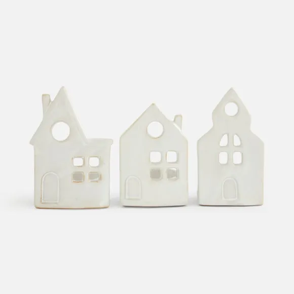 Set of 3 House Ceramic Tealight Holders 3