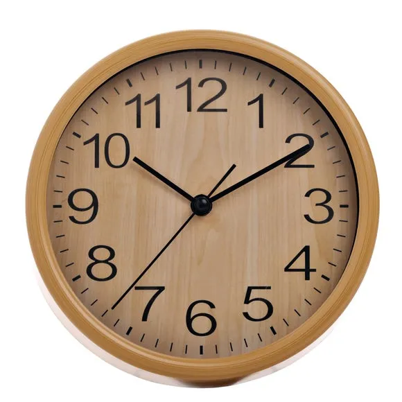 Hometime Wood Effect Round Desk Clock