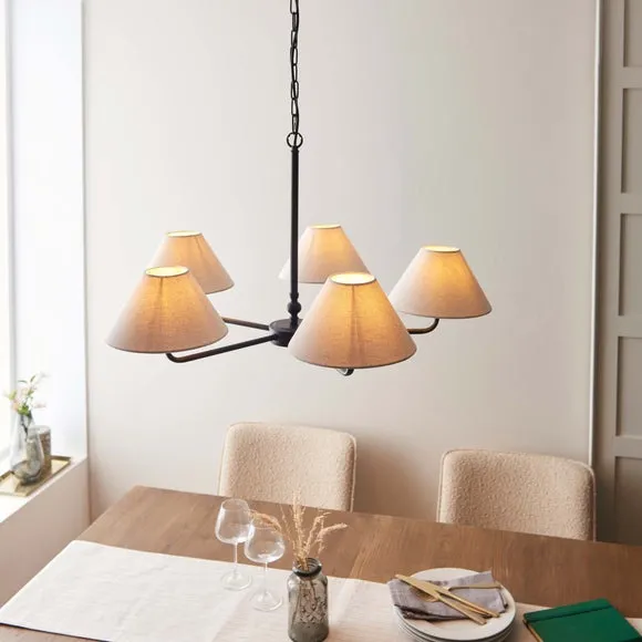 Vogue Leila 5 Light Plain Adjustable Chandelier 2