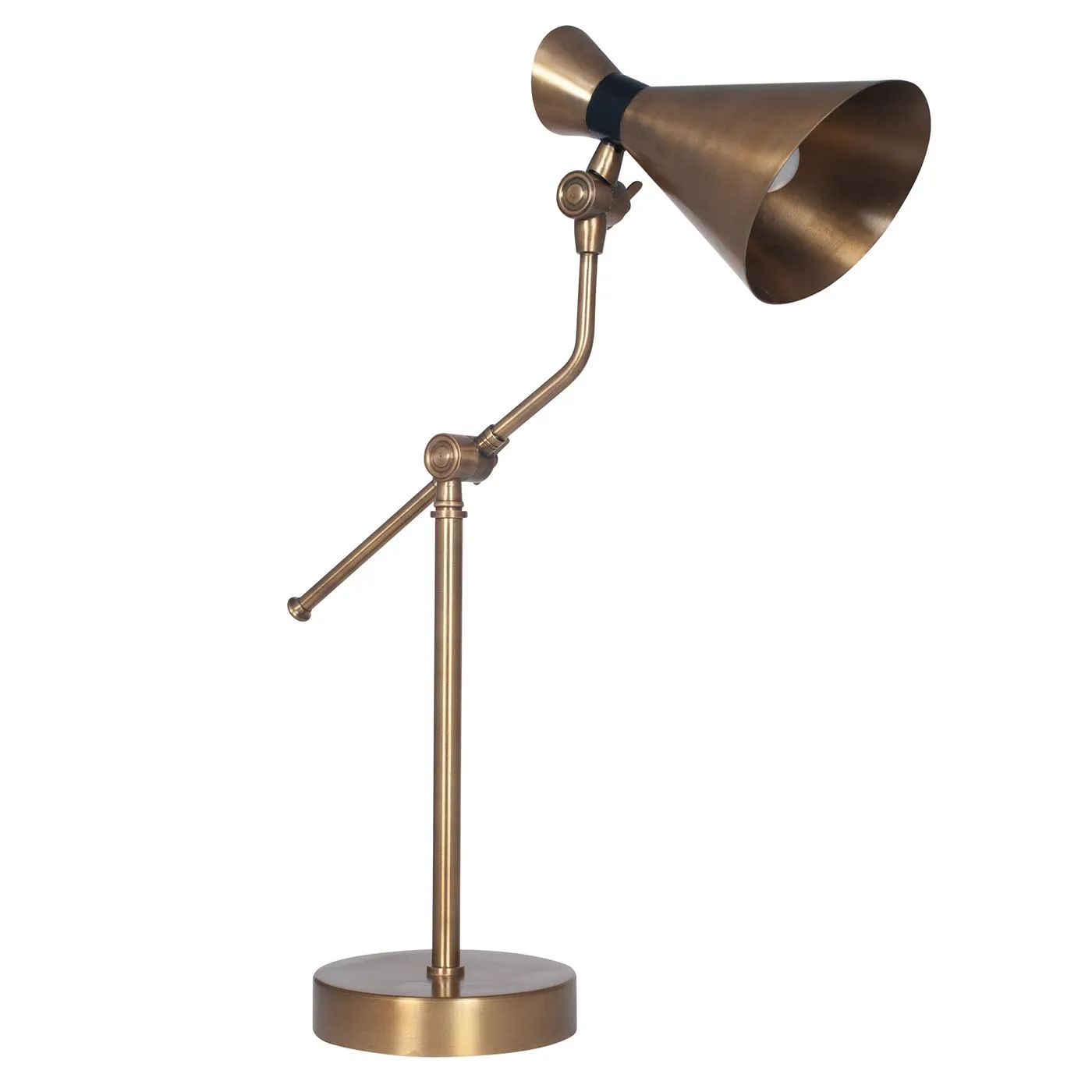 Conical Table Lamp, Antique Brass