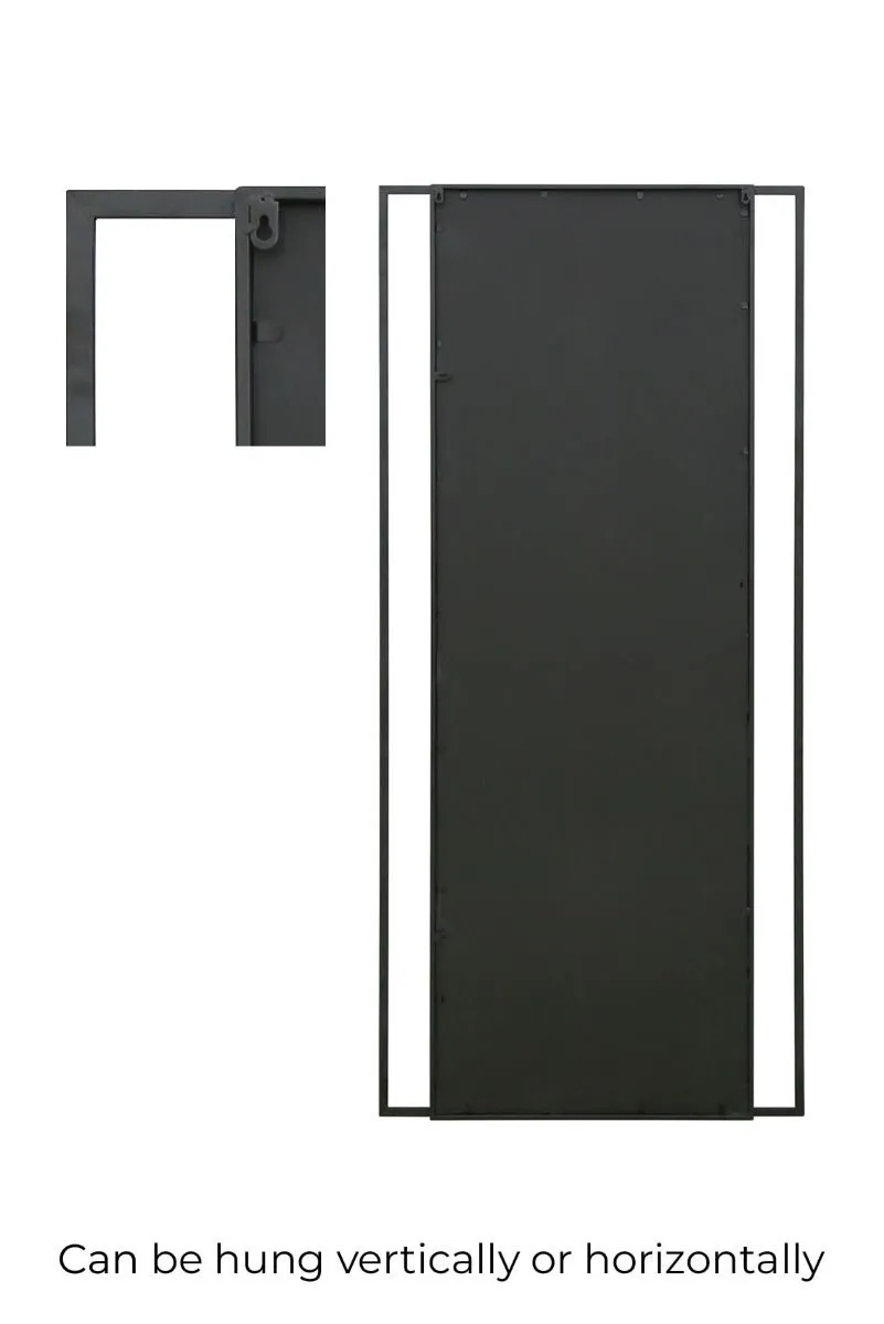 MirrorOutlet Black Modern Wall & Leaner Garden Mirror 79"x 35" 200x90cm 5