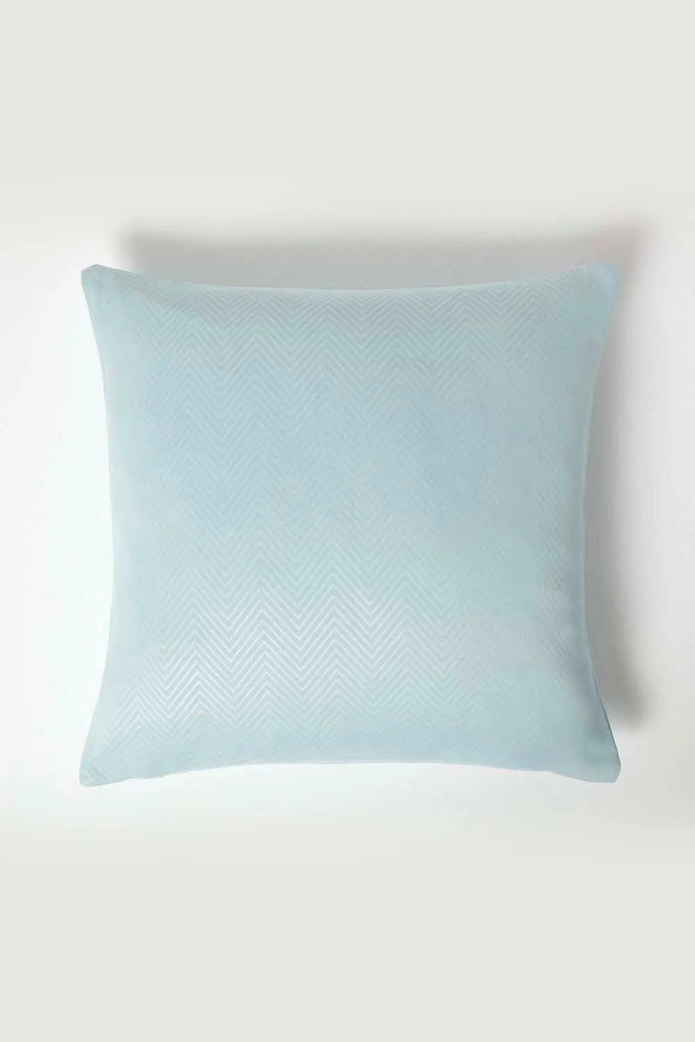 Homescapes Herringbone Cushion Cover in Pale Blue 1