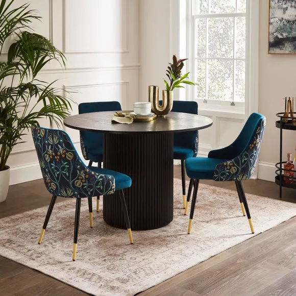 Ariana Set of 2 Dining Chairs, Havisham Print Velvet 2