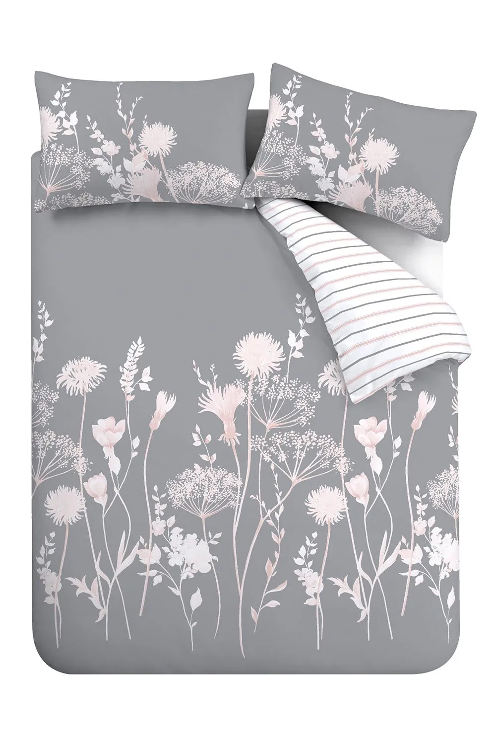 Catherine Lansfield Meadowsweet Floral Duvet Set in Grey 5