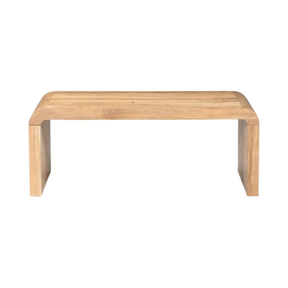 sweeek Rectangular coffee table solid acacia wood in Beige 6