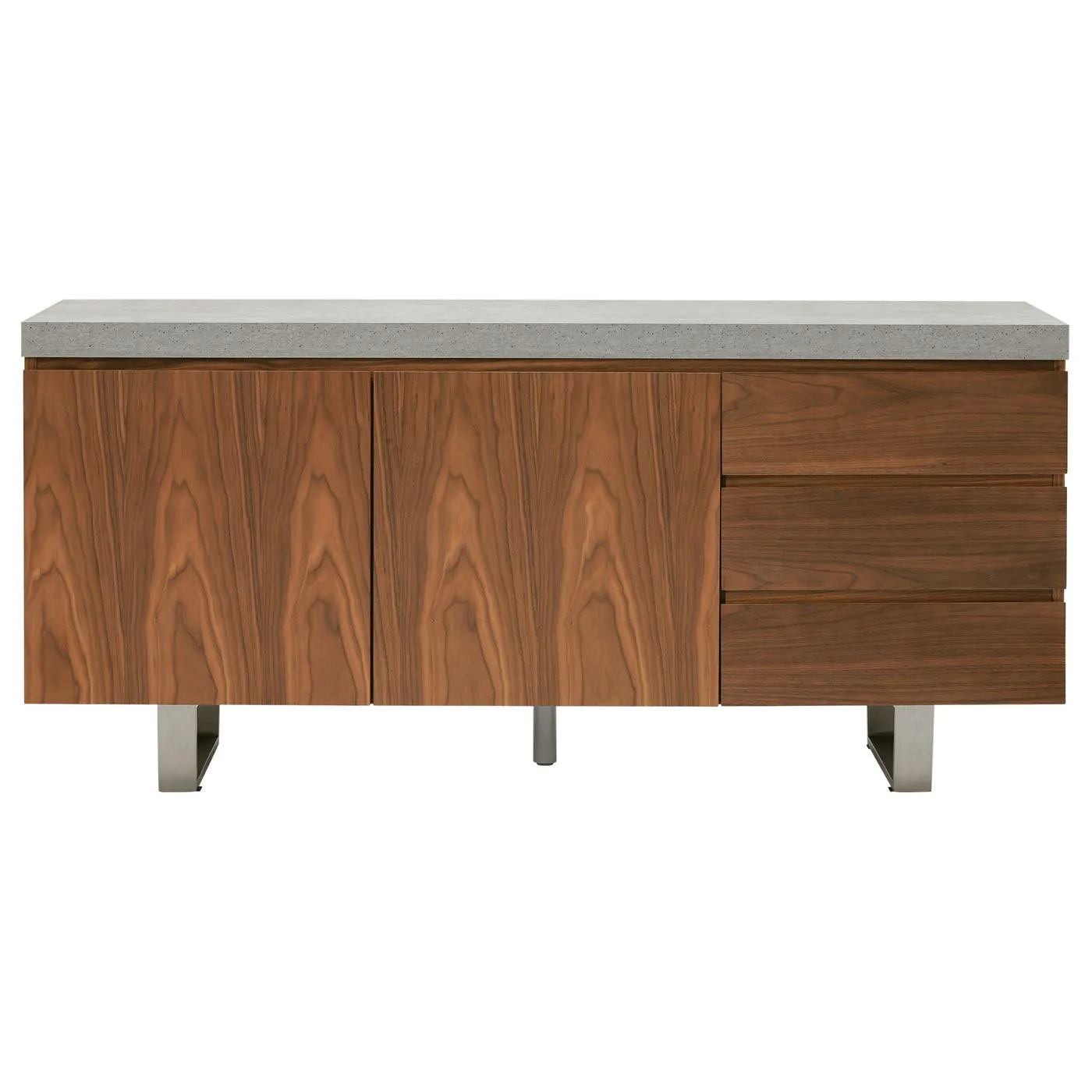 Halmstad Sideboard, Concrete and Walnut