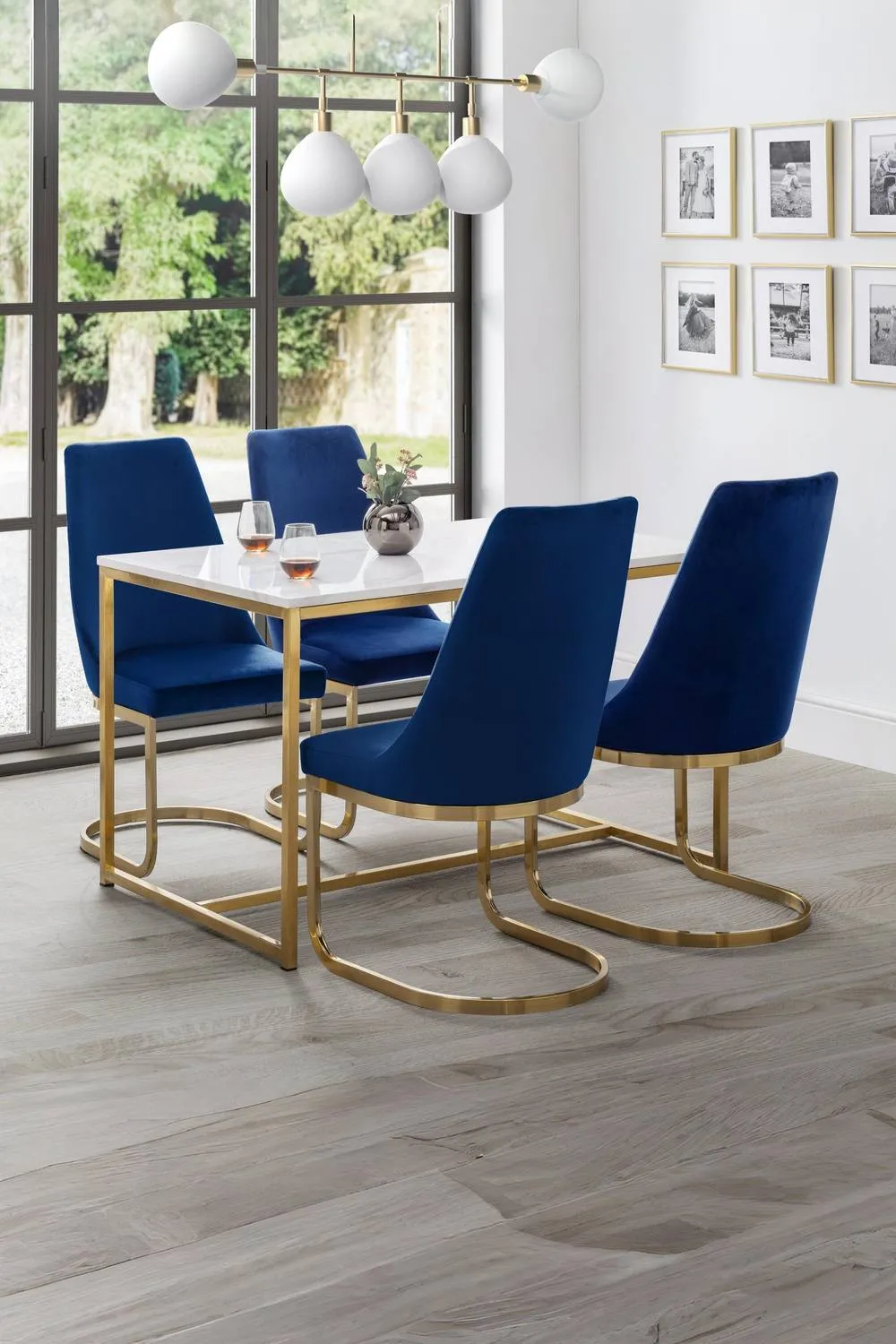 Julian Bowen Vittoria High Back Upholstered Dining Chair (Set of 2) in Blue 3