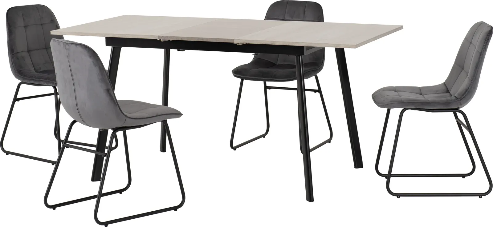Seconique Avery Extending Dining Set with Lukas Chairs in Grey 2