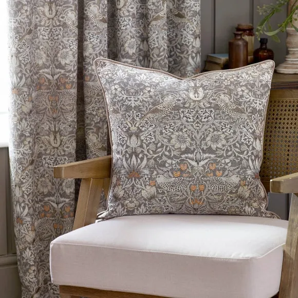 Morris & Co. Strawberry Thief Jacquard Square Cushion 1