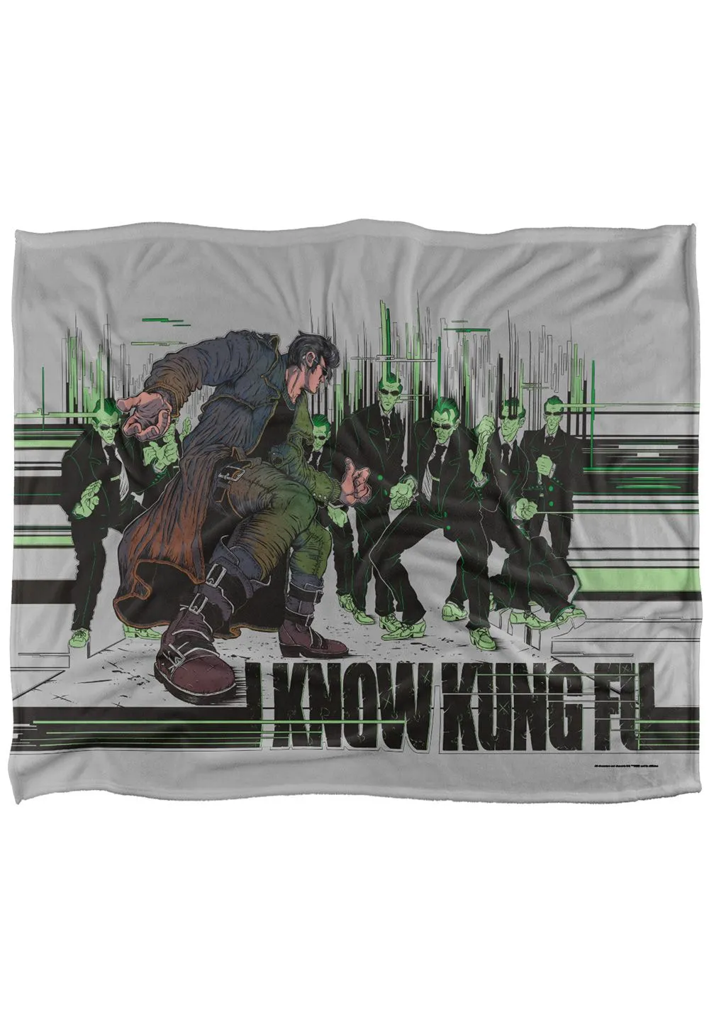 Warner Bros. Matrix I Know Kung Fu Silky Touch Super Soft Throw Blanket 152 X 127 cm in White