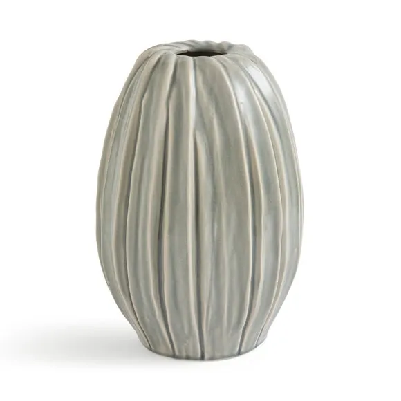 Organic Blue Ridged Vase 3