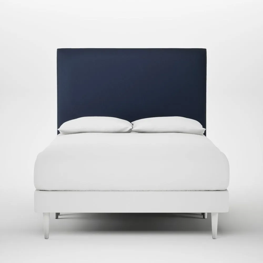Heal's Newman Headboard Double Smart Cotton Linen Indigo 1