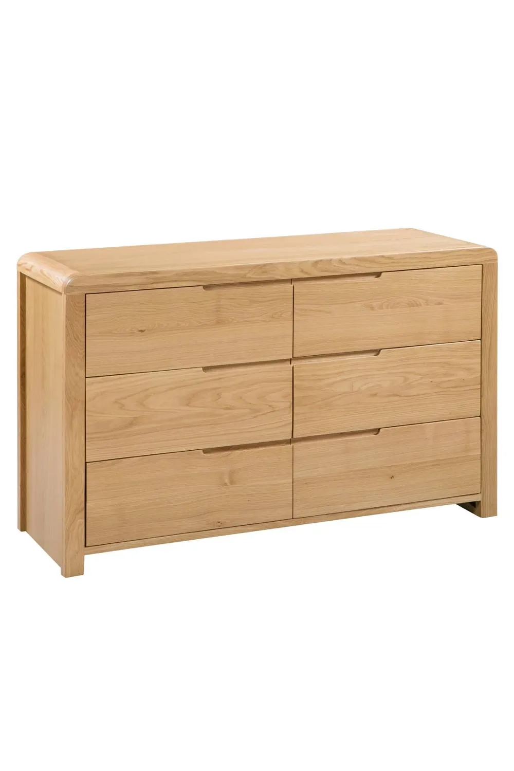 Julian Bowen Curve 6 Drawer Wide Chest in Light Oak 3