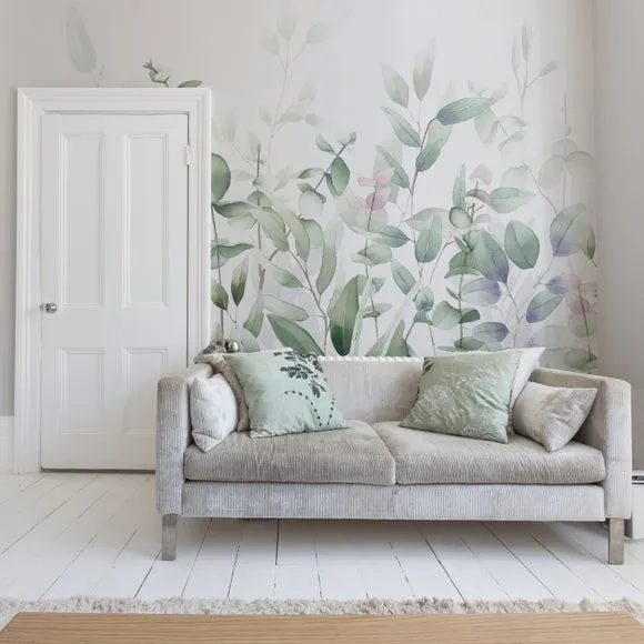 Watercolour Leaves Wall Mural 1