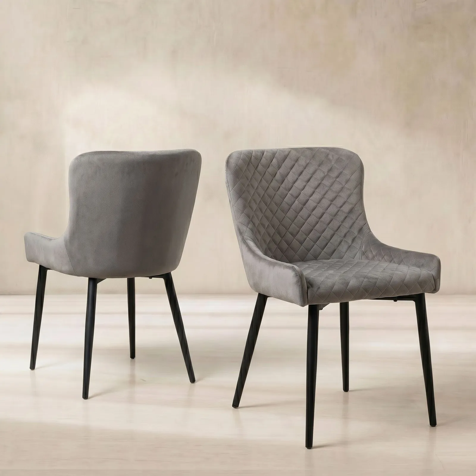 Rivington Dining Chair, Grey Velvet | Barker & Stonehouse 1