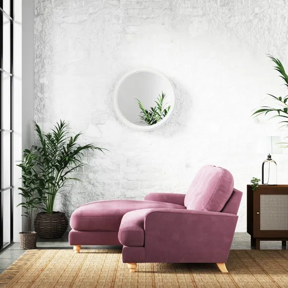 Martha Vintage Chenille Corner Chaise Sofa 3